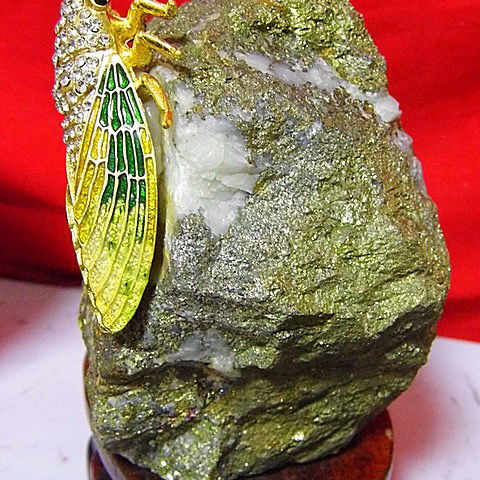 天然金矿石金蝉摆件富贵金生一鸣惊人黄金石原石收藏工艺品